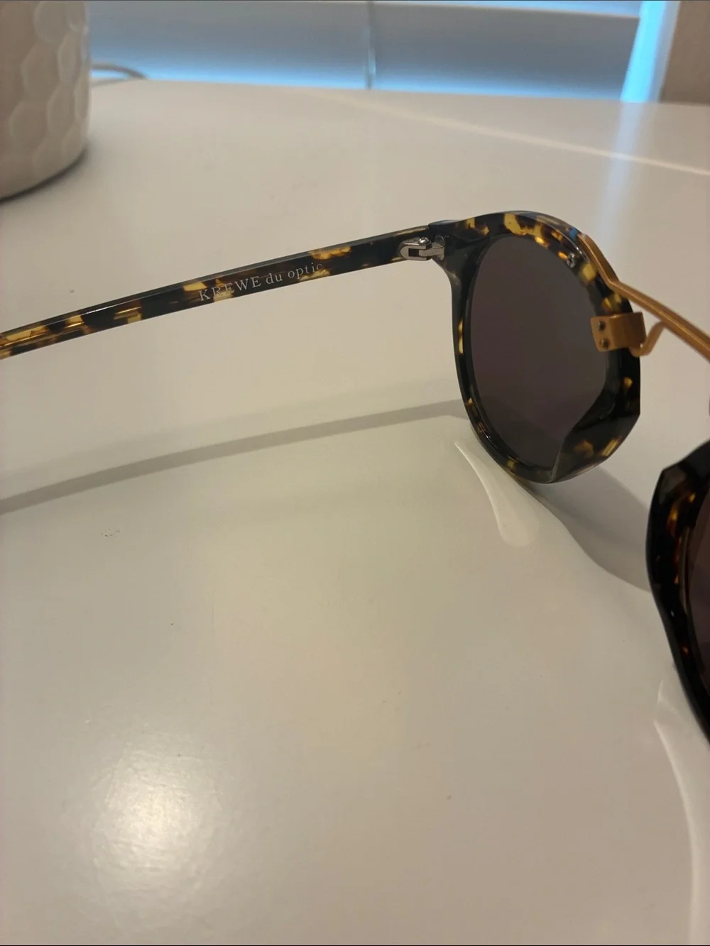 KREWE St. Louis Tortoiseshell Frame Sunglasses with Blue Mirrored Lenses